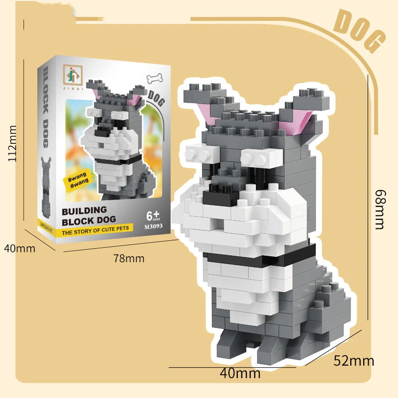 New Pet Teddy Husky Dog And Cat Toy Small Particle Building Blocks Puzzle Assembled Children's Toys