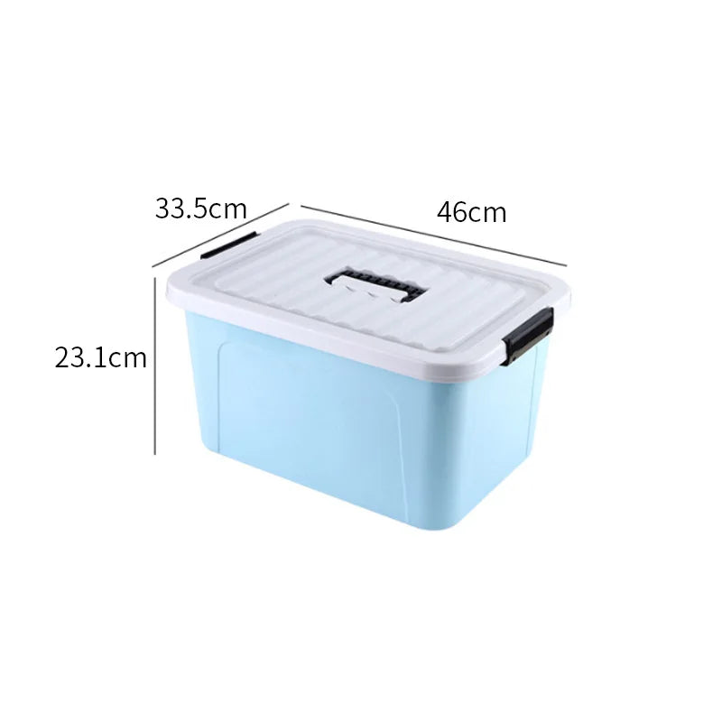 Plastic Storage Box with Cover Clothing Toy Organizer Baskets Multi-Purpose Colorful Stackable Containers Storage Bins Baskets