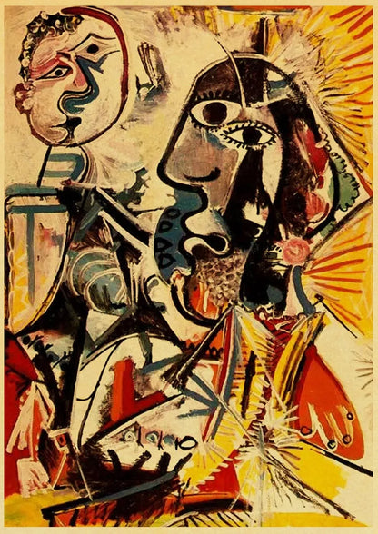 Abstract Painting Pablo Picasso Exhibition Kraft Paper Poster Art Prints Museum Modern Gallery Wall Picture Home Room Decor Gift