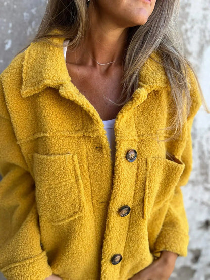 2025 Autumn Winter Clothes Women Lapel Single-breasted Lapel Jacket Solid Color Fashion New in Outerwears Pockets Coat Chic Tops