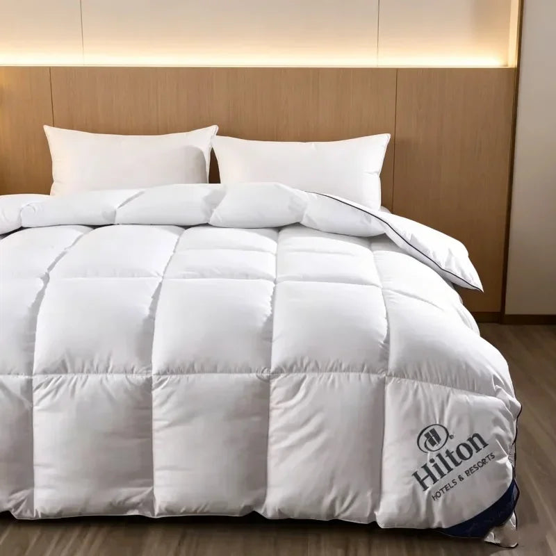 Warm Feather Velvet Comforter Hotel Four Seasons Quilt Single Bed Air-Conditioner Blanket Soft All-Season Sleep Home Bedding