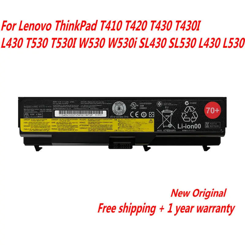 NEW 45N1104 Laptop Battery For Lenovo ThinkPad T430 T430I L430 T530 T530I L530 W530 45N1005 45N1004 45N1001 45N1000