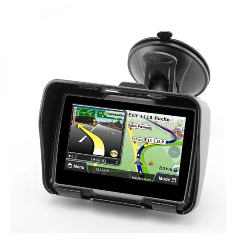 2026 Car Motorcycle GPS Navigation 4.3" Touch IPX7 Waterproof with Bluetooth FM AVIN built in 8GB Free Install Map