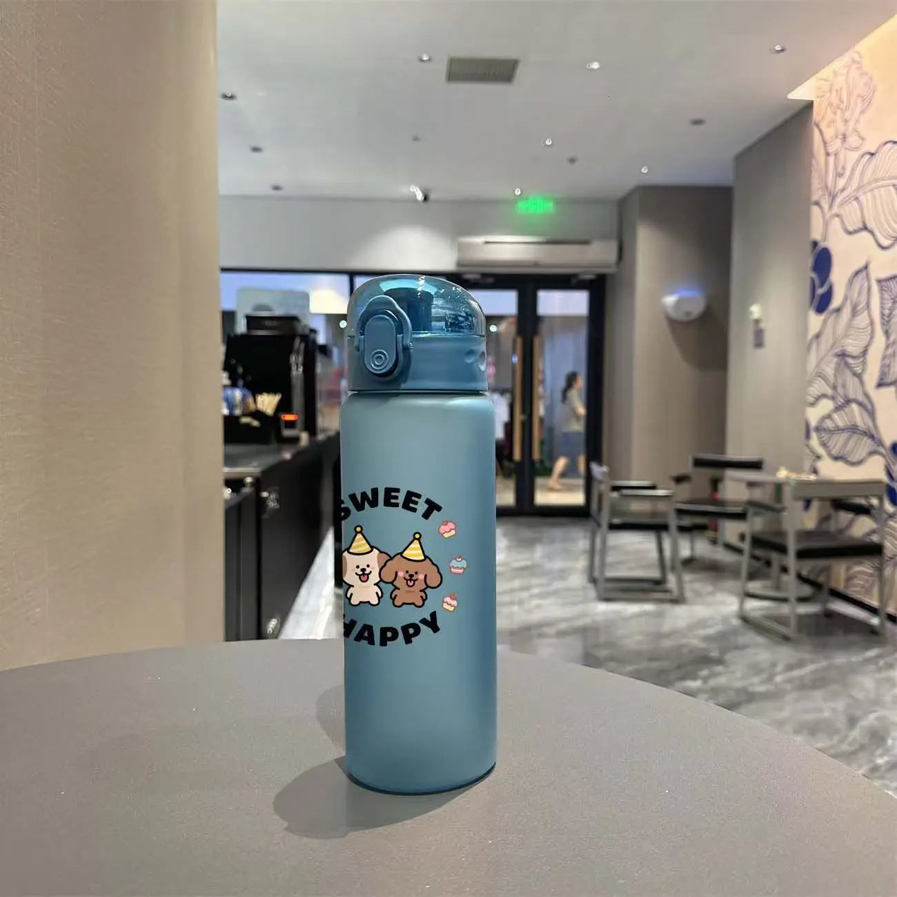 780ml 3D Printed Cute Cartoon Water Bottle Leakproof Plastic Straw Cup Portable Outdoor Large Capacity Sports Water Bottle