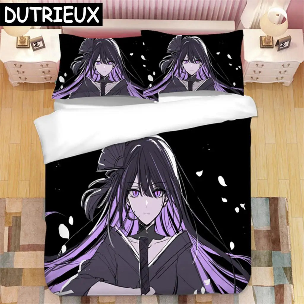 Genshin Impact Raiden Shogun 3D Printed Bedding Set Duvet Covers Pillowcases Comforter Bedding Set Bedclothes Duvet Cover