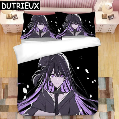 Genshin Impact Raiden Shogun 3D Printed Bedding Set Duvet Covers Pillowcases Comforter Bedding Set Bedclothes Duvet Cover