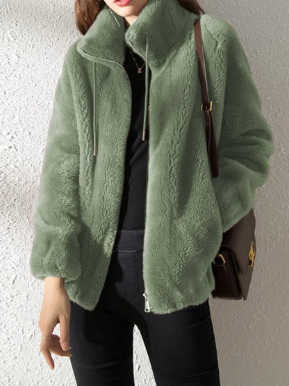 Korean Women Long Sleeve Jackets New Autumn Winter Jackets for Women Plush Thickened Double Sided Cashmere Lapel Warm Coat blusa