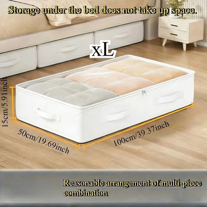 Under Bed Storage Bags with Flip Top, Foldable Non-Woven Organizer for Blankets, Quilts, - Space Saving Container for Dorm, Home