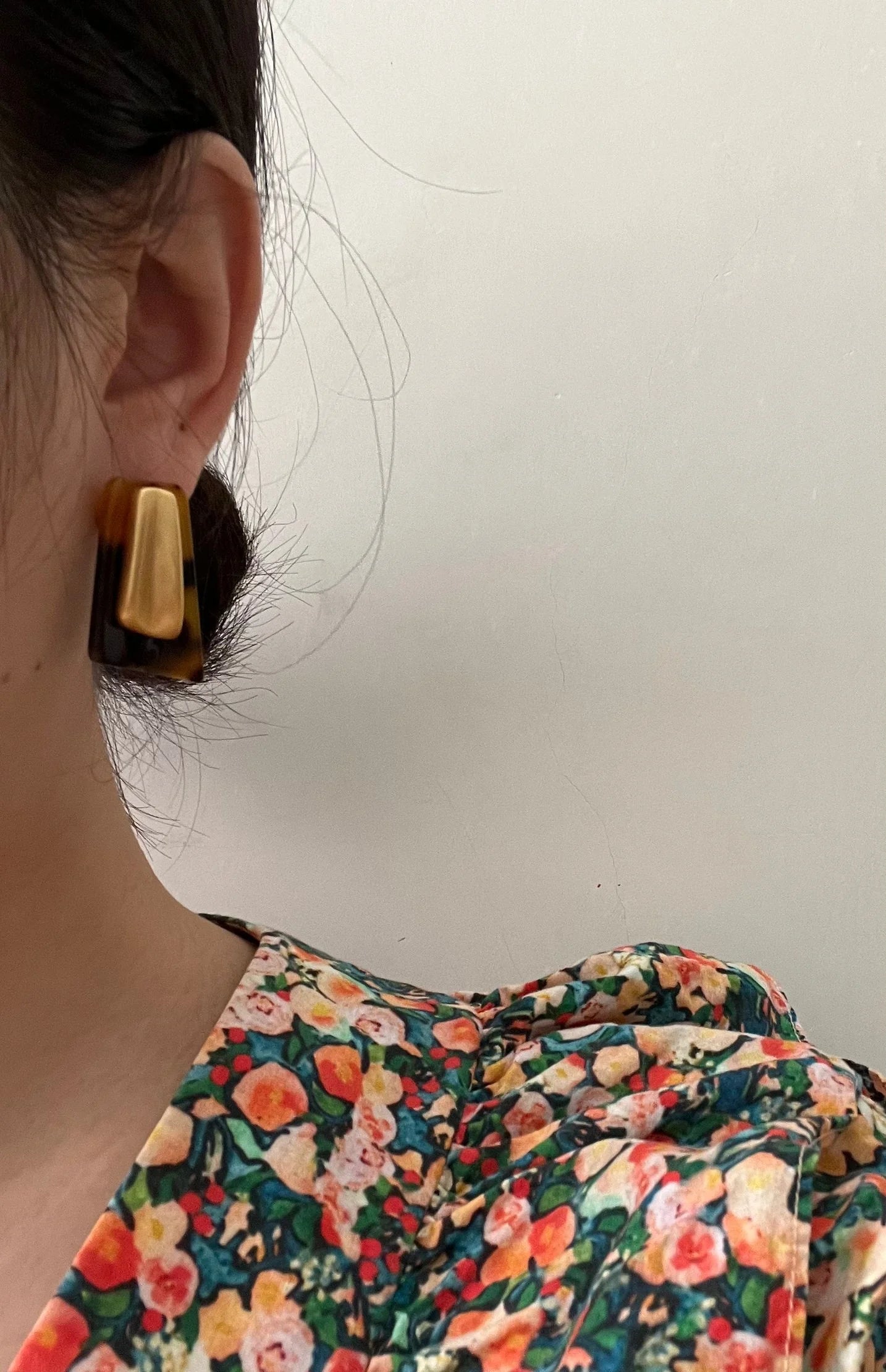 New fashion jewelry 18K gold plated metal brushed leopard print acrylic geometric earrings modern women's daily accessories