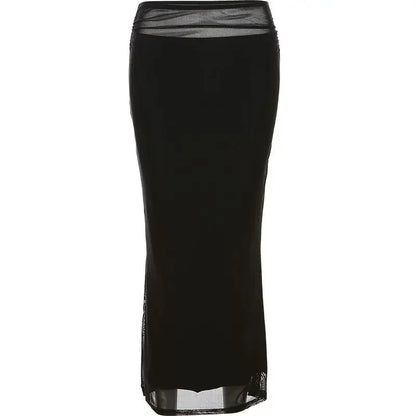 Long Skirts Women Y2k Slim All-match High Street American Retro Hotsweet Gothic Faldas Mujer Summer Chic Solid Clothing Party