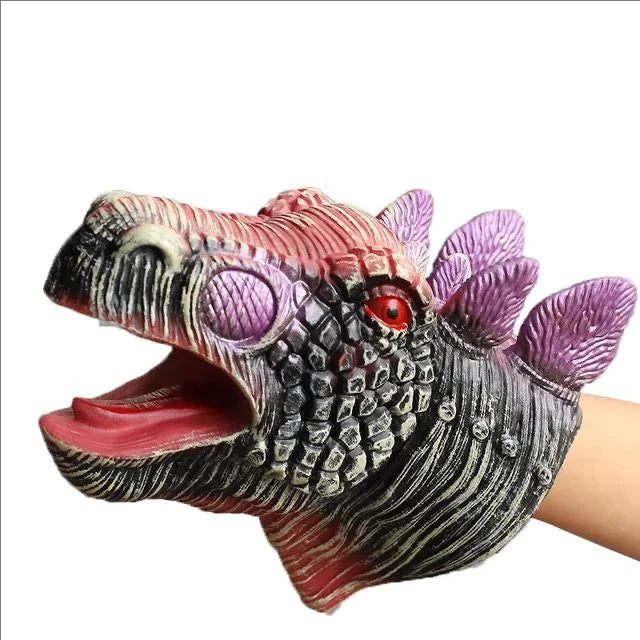Pet Cat Dog Teasing Hand Puppets Dinosaur head Model Toy T-Rex Dino Jurass Shark Tiger Park Dolls Dinosaur Worlds Soft Plush Toy
