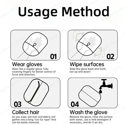 Pet Hair Removal Gloves Static Free Bidirectional Brushing Grooming Tool for Dog Cat Sofa Carpet Clothes Cleaning grooming glove