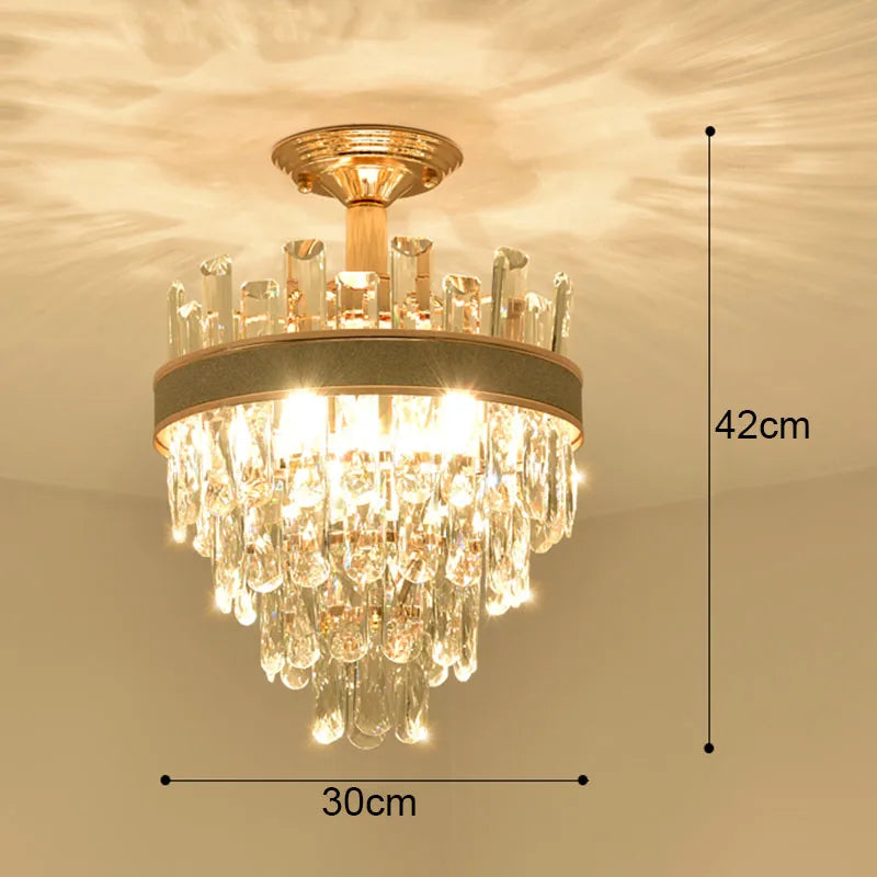 Light Luxury Crystal Small Chandelier Aisle Lamp Corridor Entrance Entrance Foyer Modern Minimalist Balcony Stairwell Lighting