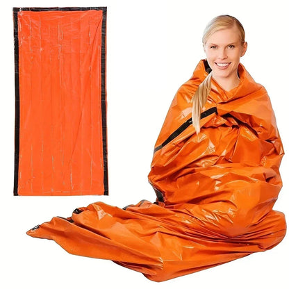 Outdoor Waterproof Sleeping Bag Portable Emergency Survival Sleeping Bag EDC Camping Equipment Aluminum Film Insulation Blanket