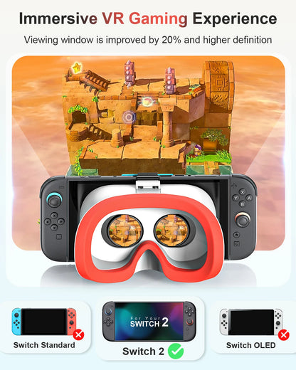 Switch 2 Virtual Reality VR Glasses with Adjustable HD Lenses and Comfortable Head Strap, Labo VR Kit  for Switch 2