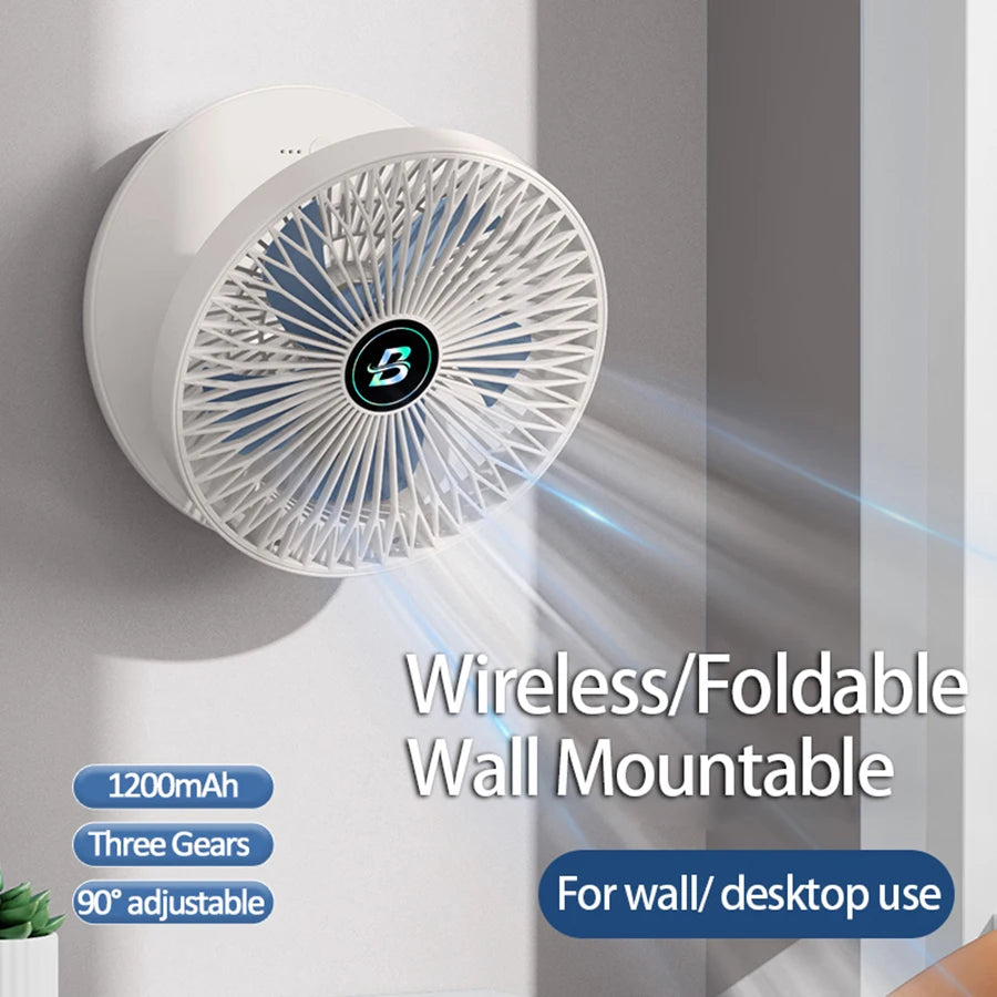 2024 Best Sellers 2IN1 Folding Desktop Fan Portable Air Conditioner Wall Mounted Fan Rechargeable With 3 Gears for Home Office