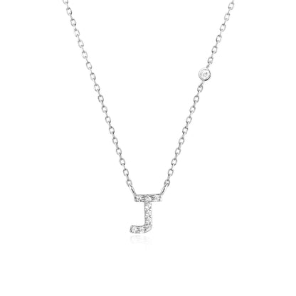 VEWANT New 925 Sterling Silver Monogram Initial Letter A M Pendant Long Chain Necklace Crystal Fine Jewelry Luxury Fine Jewelry