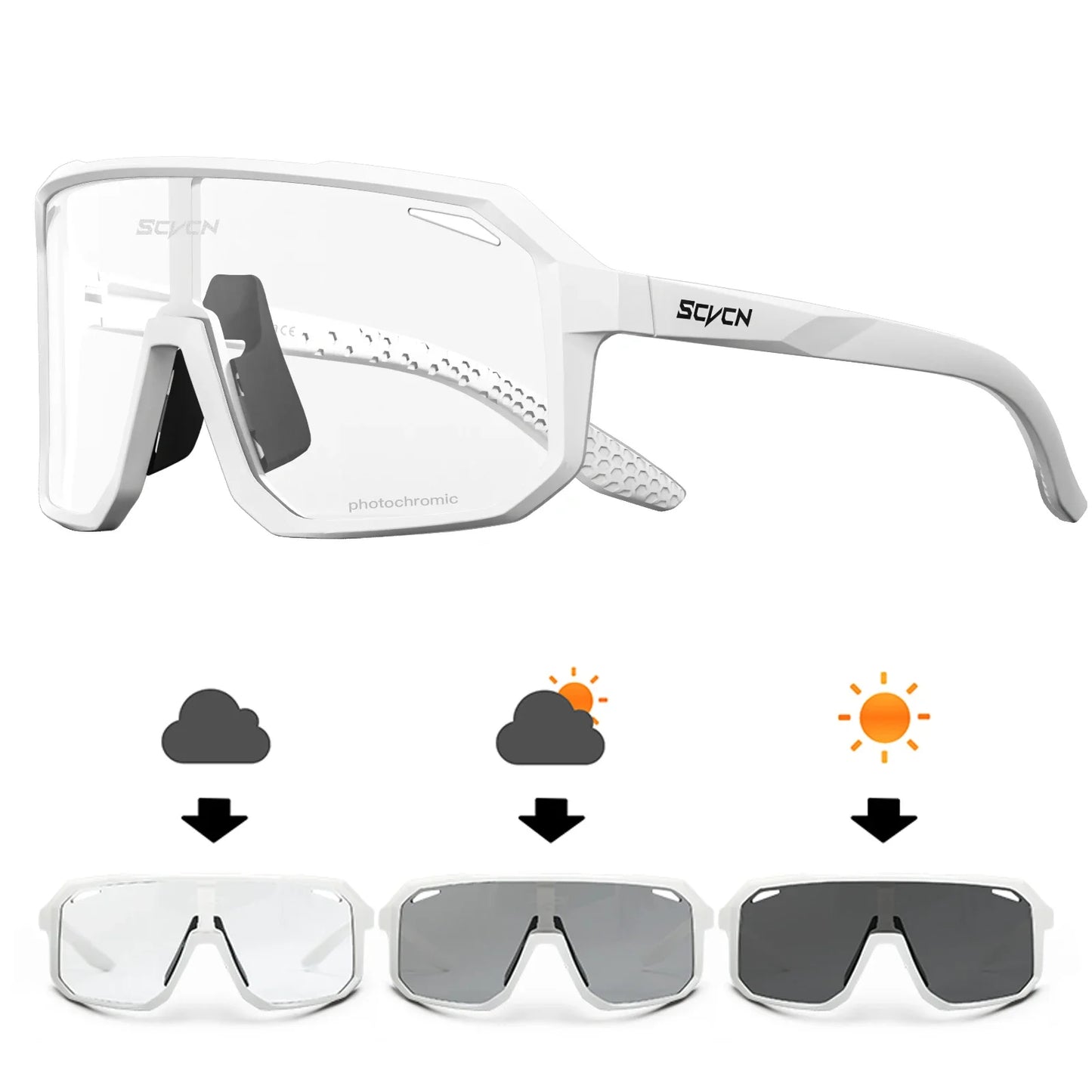 SCVCN Cycling Glasses Bike Mountain Bicycle Hiking Camping Golf UV400 Sunglasses Sport Protection Glasses for Men Women Baseball