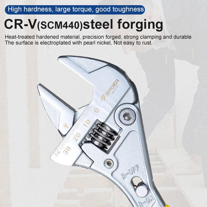 Adjustable wrench 8 '' ratchet wrench household multifunctional adjustable wrench 0-32mm large opening for DIY Repair Home Use
