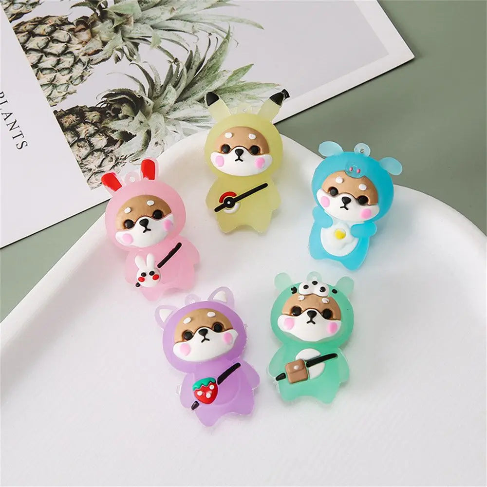 Cartoon Boy Girl Bear Pendant Bag Key Chain Shoulder Bag Doll Pendant Key Rings Keychain Flashing Light Keychain