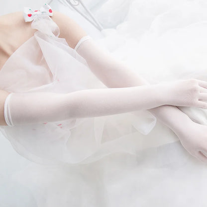 Sexy Thin Transparent Elastic Tight Stocking Gloves Women Night Club Wedding Dance Party Sunscreen Summer Etiquette Gloves