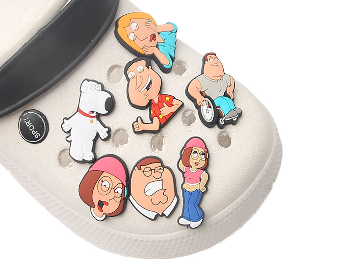 17pcs Cartoon Wacky Family Shoe Accessories Comfortable For Daily Wear Durable Fashion Design Ideal Gift for Fashionistas ﻿