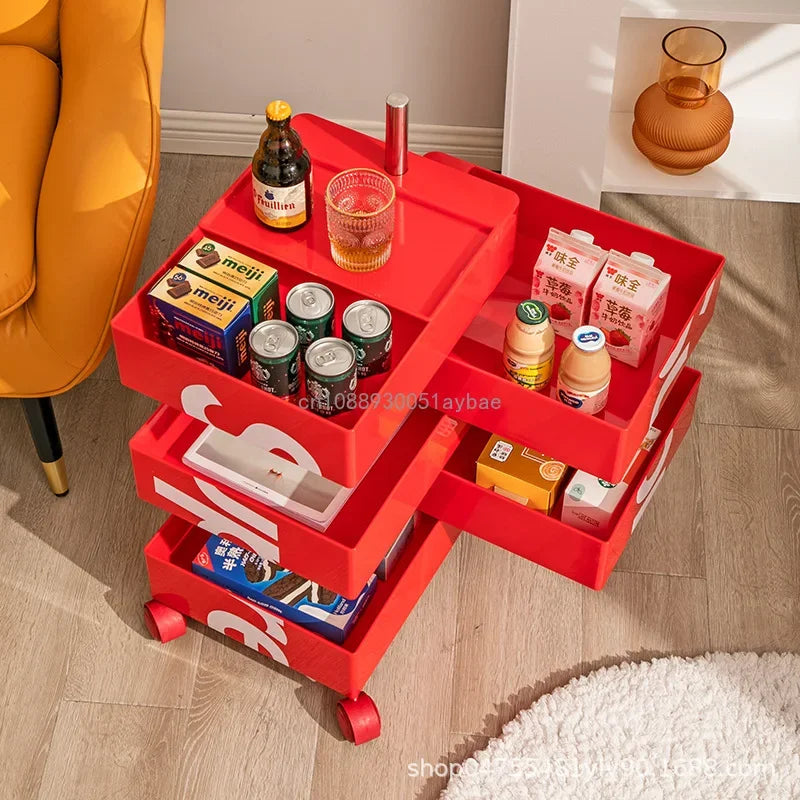 360 Rotating Removable Bedside Table File Cabinet Storage Office Multi-layer Drawer Simple Ins Side Few Storage Cabinet