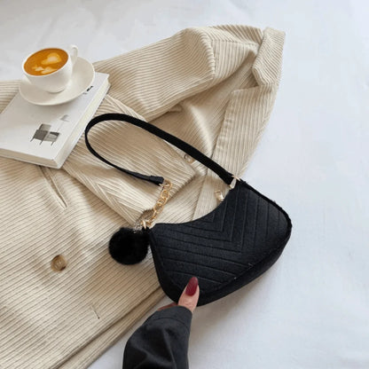 New Fashion Design Mini Shoulder Bag Simple Design Trendy Felt Underarm Bag Casual Light Weight Handbag Work