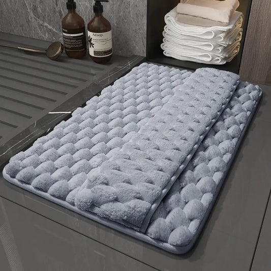Practical Anti-slip Bath Mat Soft Washable Bathroom Floor Mat Household Water Absorption Floor Rug Bathroom Decor