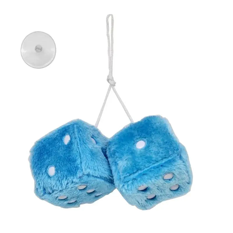 Fuzzy for Car Mirror Hanging Mirror Plush Pair Car Interior Decoration