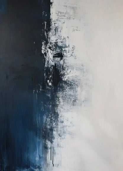 Deep Blue Modern Abstract Poster Print Canvas Art Pictures Home for Living Room and Bedroom Room Wall Decor Frameless Painting