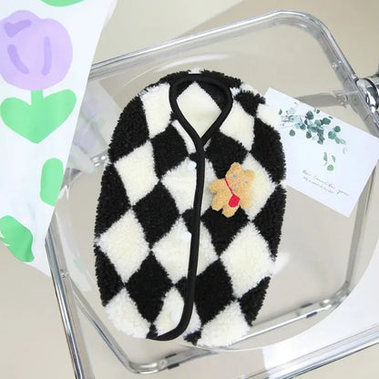 1pc Pet Dog Clothes Soft Warm Fleece Dogs Jumpsuits Plaid Pet Clothing for Small Dogs Puppy Cats Costume Coats