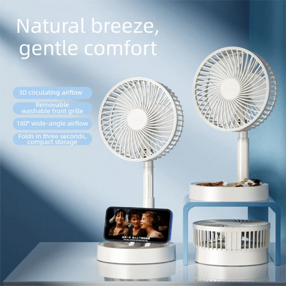 Portable Foldable Desktop Fan Adjustable Angle USB Powered USB Fan Quiet Operation Stable Stand Mini Electric Fan Dormitory