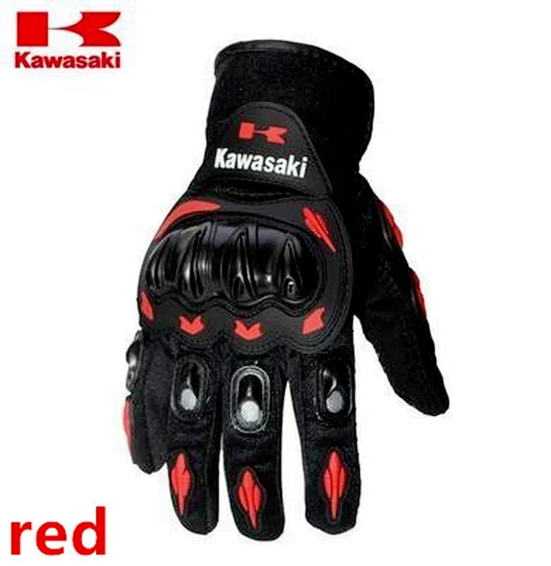 Kawasaki Gloves All Finger Bicycle Breathable Gloves Motorcycle Collision Avoidance Rider Gloves Outdoor Sports Gloves