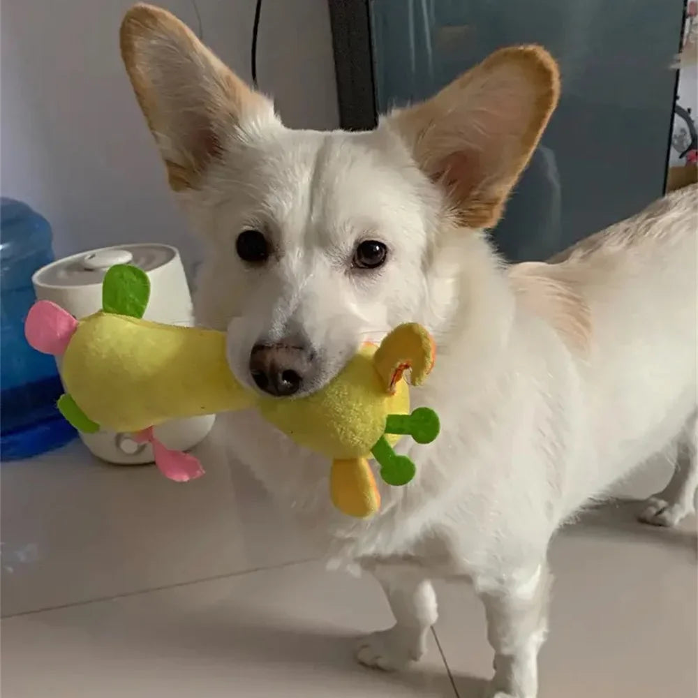 Popular creative cute animal shaped dog toys bite resistant pet grinding teeth cleaning interactive toys