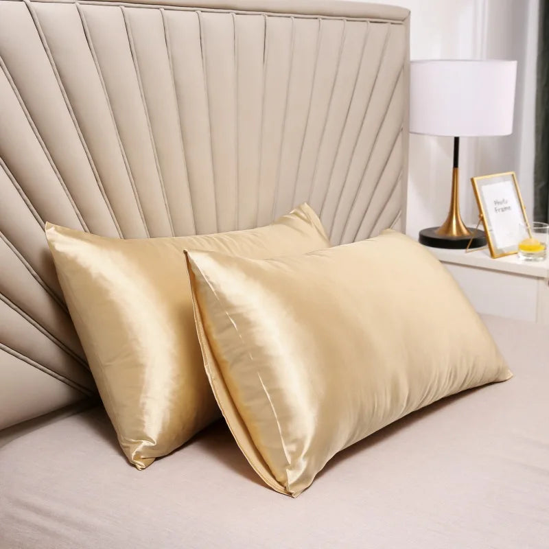 1pc Nordic Silk Pillowcase White Black Grey Khaki Blue Pink Sliver Bed Pillow Covers Luxury Cases Home Bedding Decor