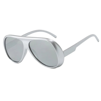 OEC CPO Fashion Double Bridges Pilot Sunglasses Women Large Frame Shades UV400 Retro Sun Glasses Female Orange Yellow Eyewear