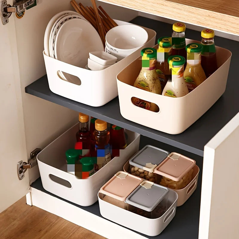 Multi-Functional Storage Boxes, Durable Plastic Organizers for Cosmetics, Snacks, Kitchen, Bathroom, Dorm - Office Supplies