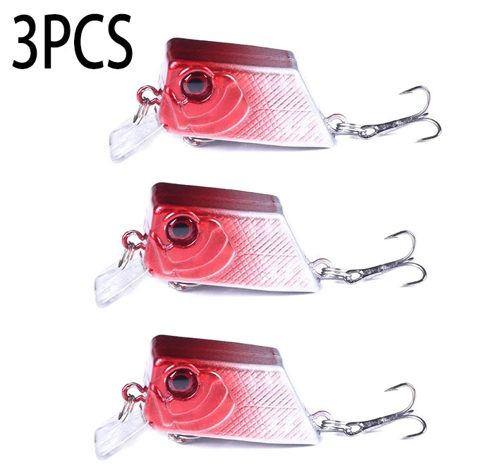 Hengjia 4.5cm 7g Square Crankbait Fishing Wobbler Diving Swimming Bait for Bass Pike Artificial Fishing Tackle