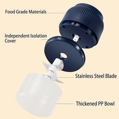 TINSOL 250ml Mini Wireless Electric Garlic Masher USB Rechargeable Vegetable Chopper Garlic Grinder Kitchen Garlic Food Chopper