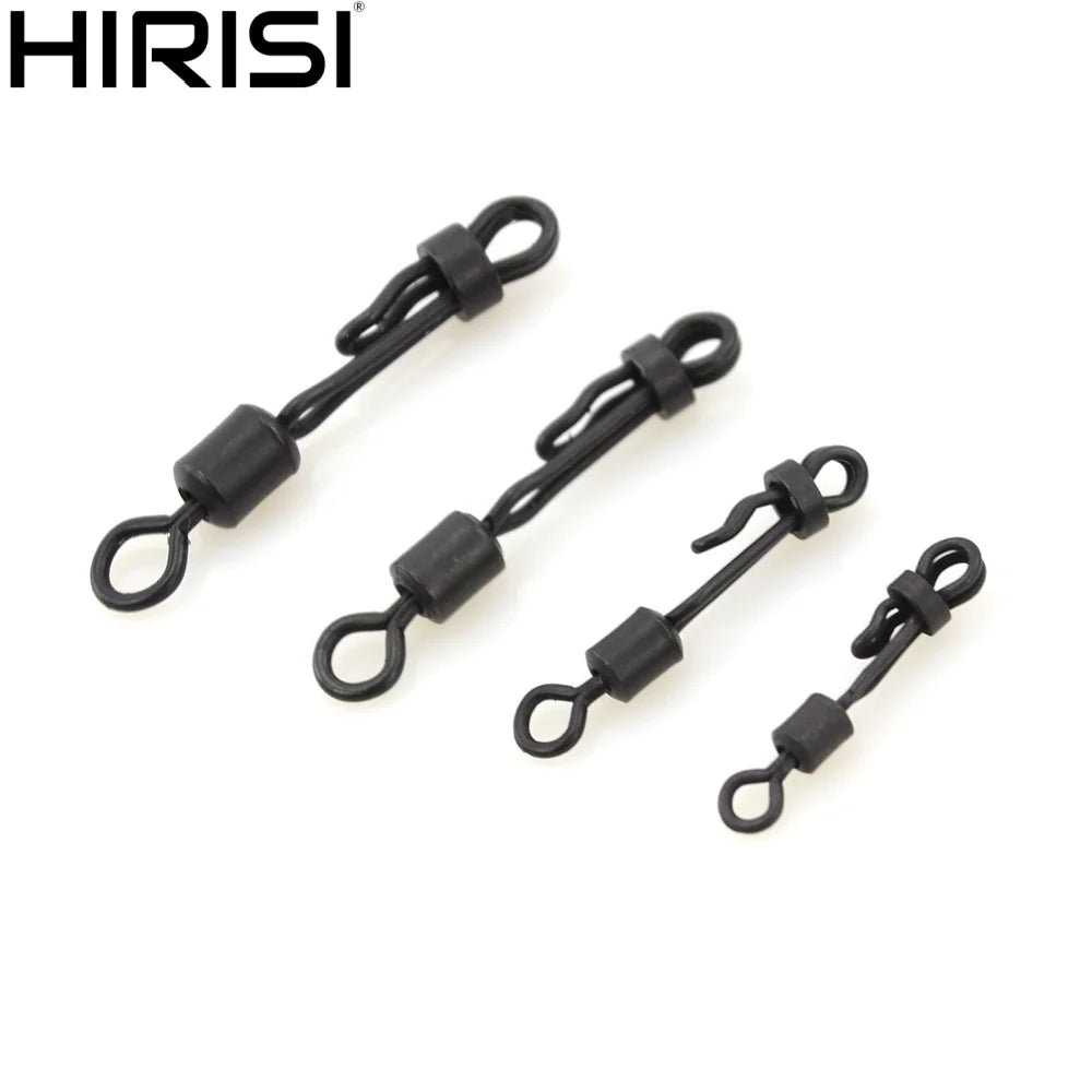 Hirisi 10pcs Quick Change Swivel With Clam Lock Clip For Carp Fishing Terminal Tackle Freshwater Fishing Accessories