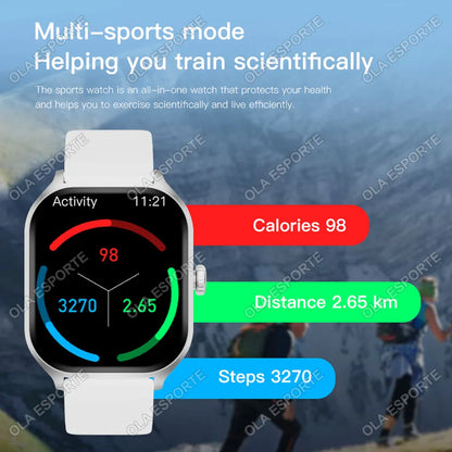 Smart Watch For Android IOS Watches 2.01inch HD Display Bluetooth Call Message Alert Music Sports Mode Smartwatch Men Women Gift