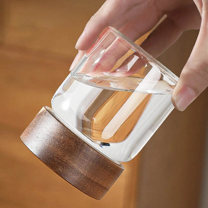 High Borosilicate Glass With Lids Storage Tank Acacia Wood Miscellaneous Grain Sealed Can Storage Pots Split Bottle Spice Jars