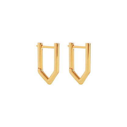 TIANDE Gold Color Classic Punk Hoop Earrings for Women Zircon Smooth Piercing Huggies Earrings 2024 Fashion Jewelry