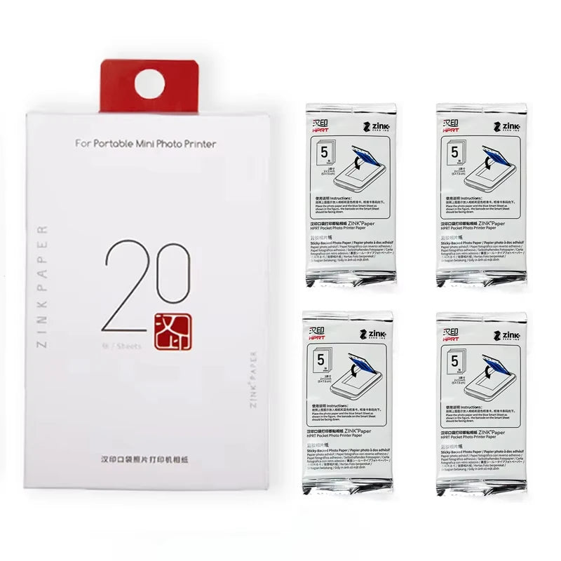 HPRT MT53 Portable Mini Mobile Pocket Printer 2x3 Inch Print Maker Sticky-Backed Photo Paper Bluetooth Mobile Thermal Machine