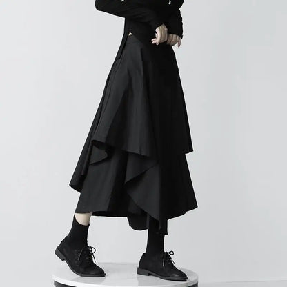 Asymmetrical Skirts Women Fashion Korean Elegant Sweet Females Design High Waist Lovely Solid Casual Summer Clothes Vintage New