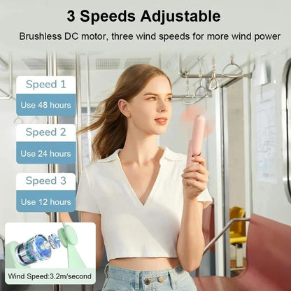 Portable Mini Handheld Cute Fan Small Pocket Fan USB Rechargeable Battery Fan Folding Cooling Hand Fan Low-Noise Electric Fan