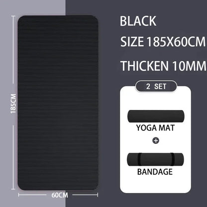 15mm Thick Yoga Mat Anti Slip Environmental Sports Fitness Mat NBR Comfortable Foam Yoga Mat for Family Exercise Yoga Pilates