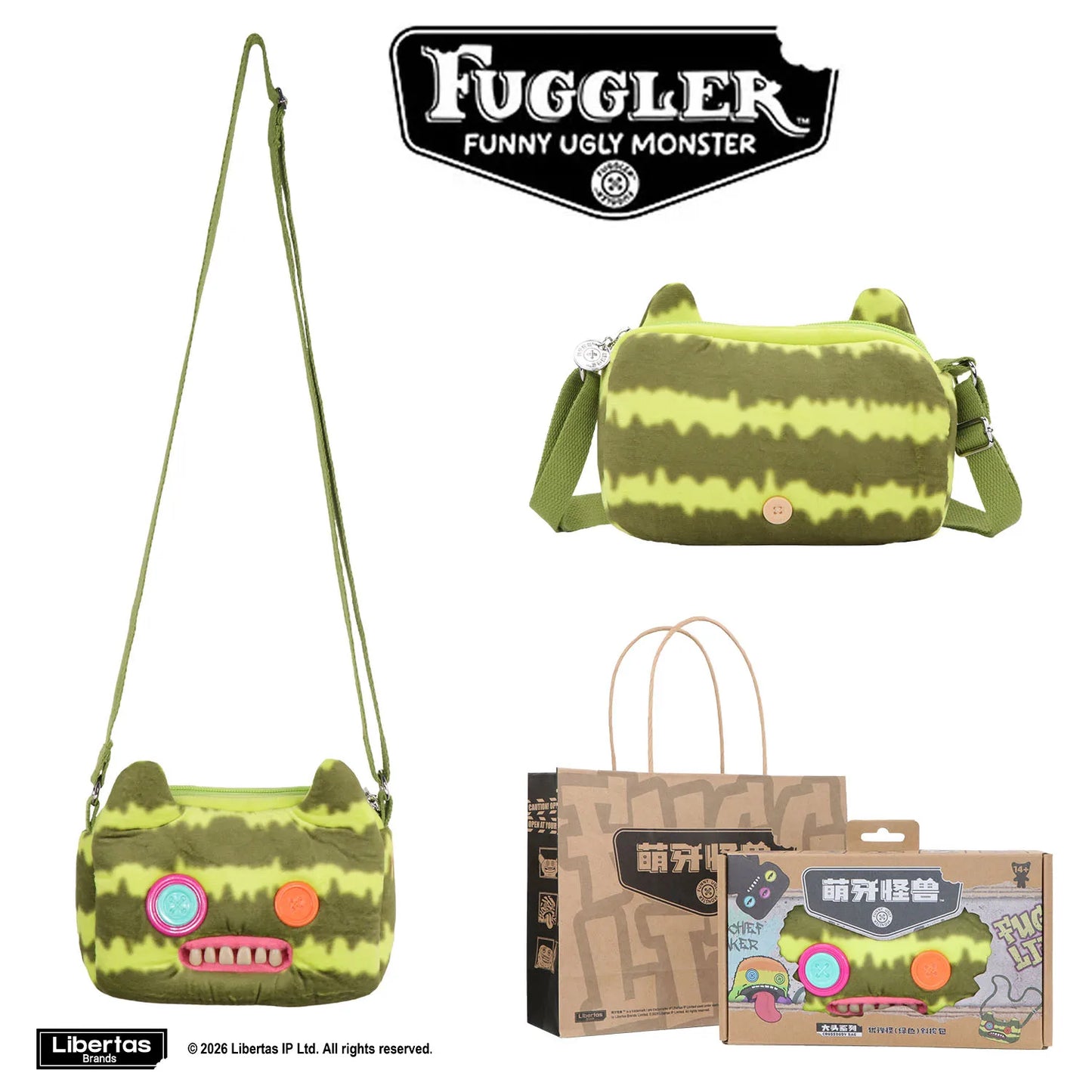 Fugglers Ugly Teeth Monster Bag Crossbody Cute Plush Wallet Plush Bag Fuggs Crossbody Bag with Shoulder Strap Animal Plushies