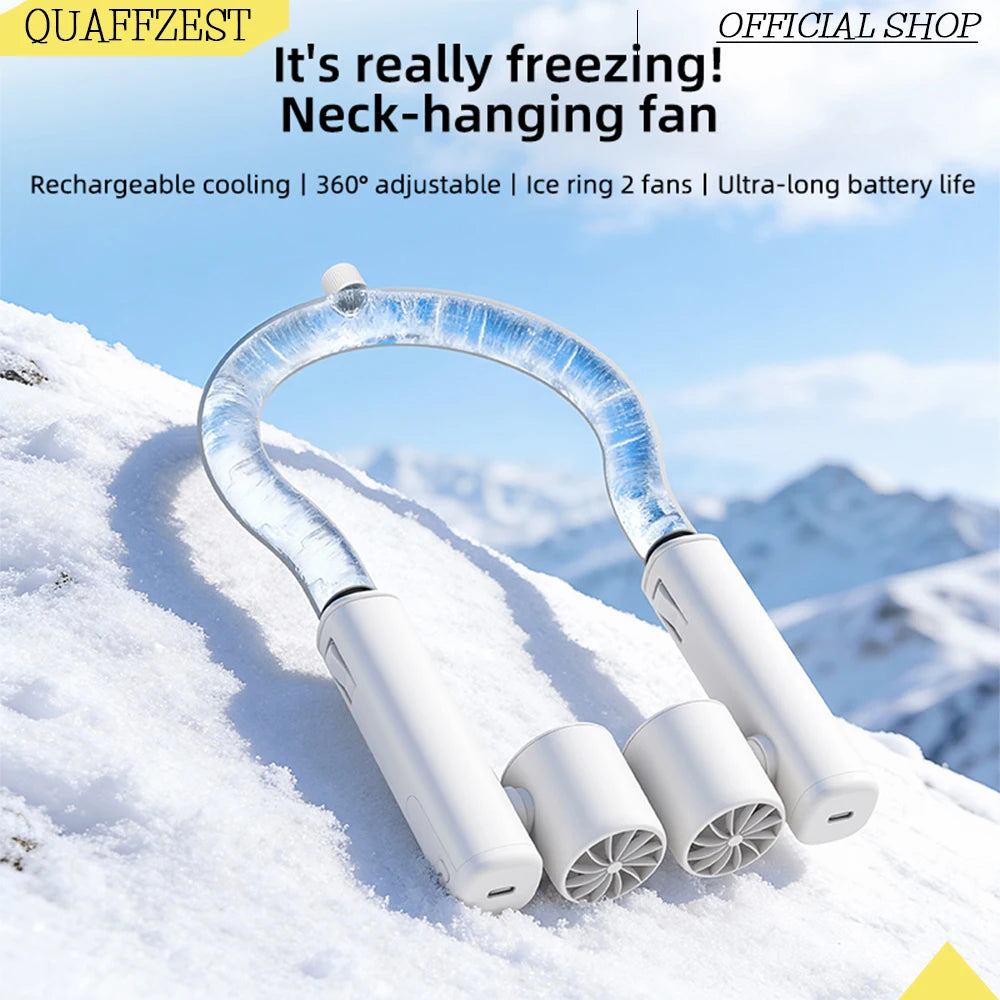 Portable Neck Fan High Speed Turbine Powerful Airflow Bladeless Cooling Fan Handheld Sport Fan for Travel Outdoor Wear